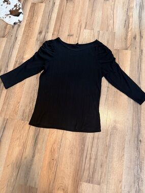 3/4 Sleeve Black Top